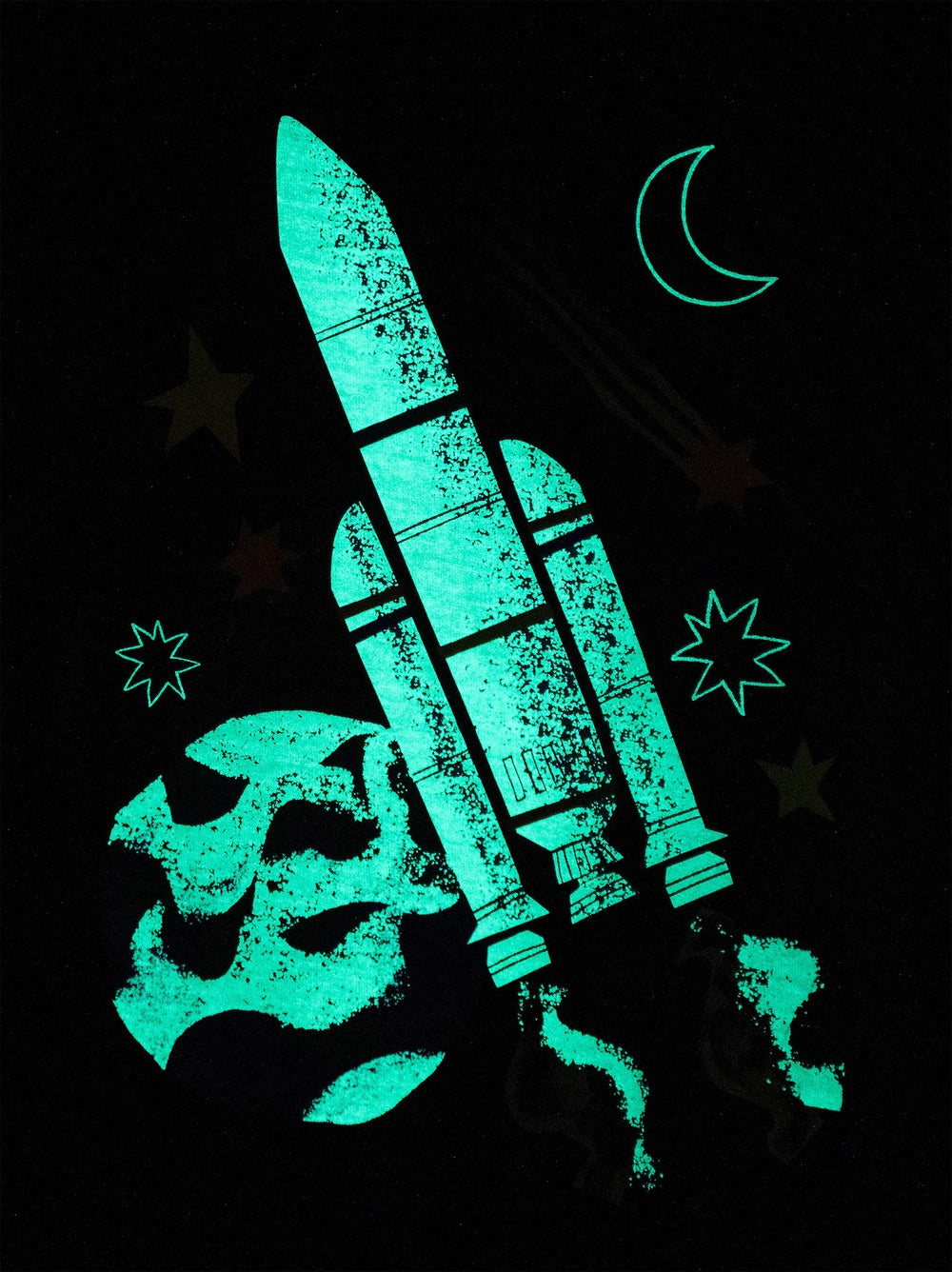 Glowing Rocket Graphic Tee: Pepper