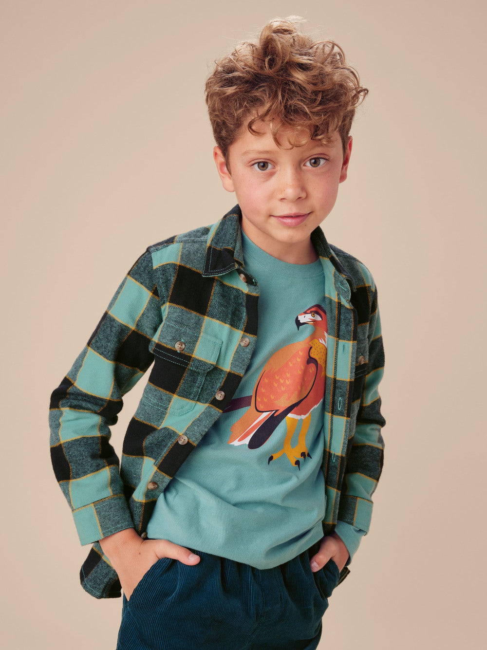 Hawk Graphic Tee: Seaspray