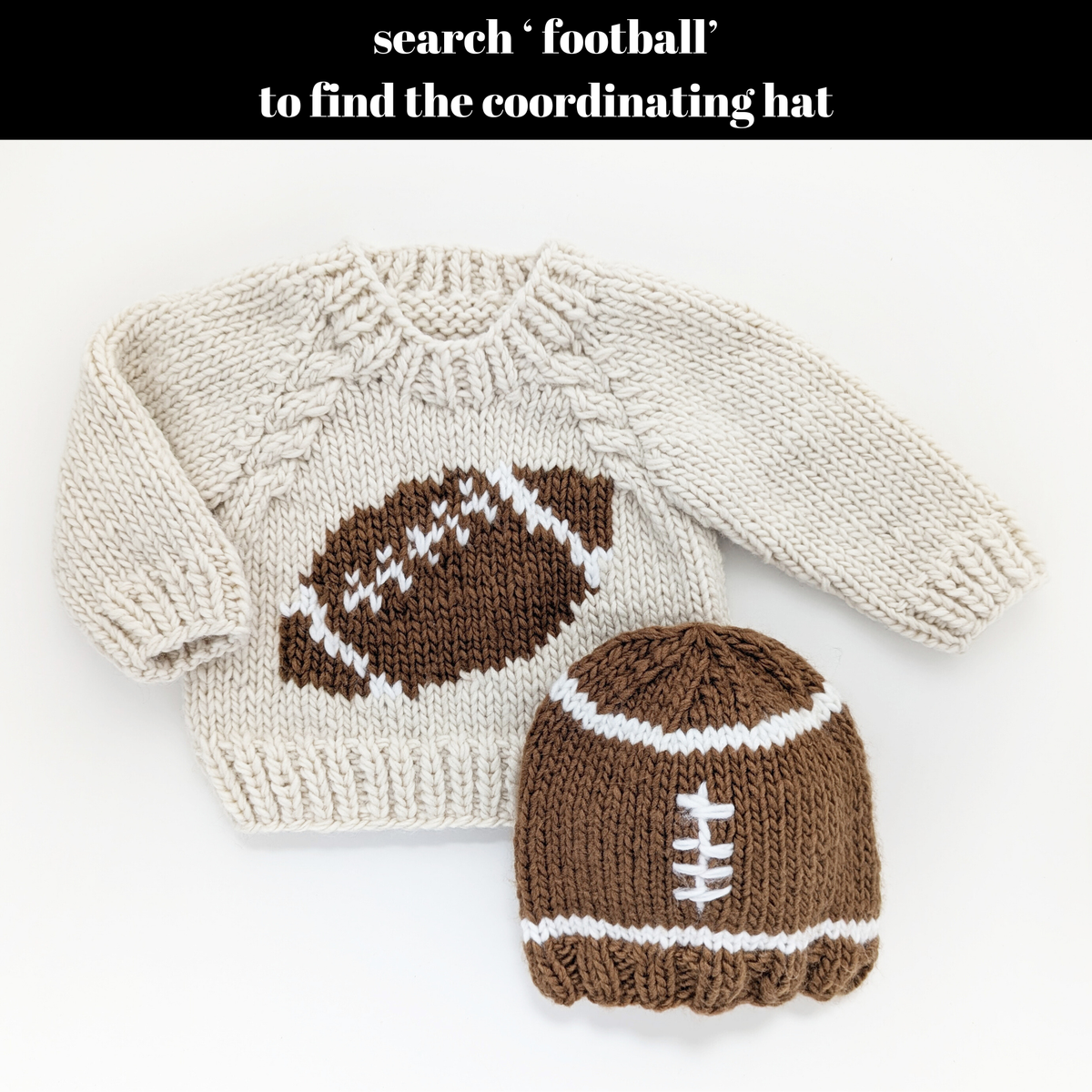 Natural Football Knitted Cardigan