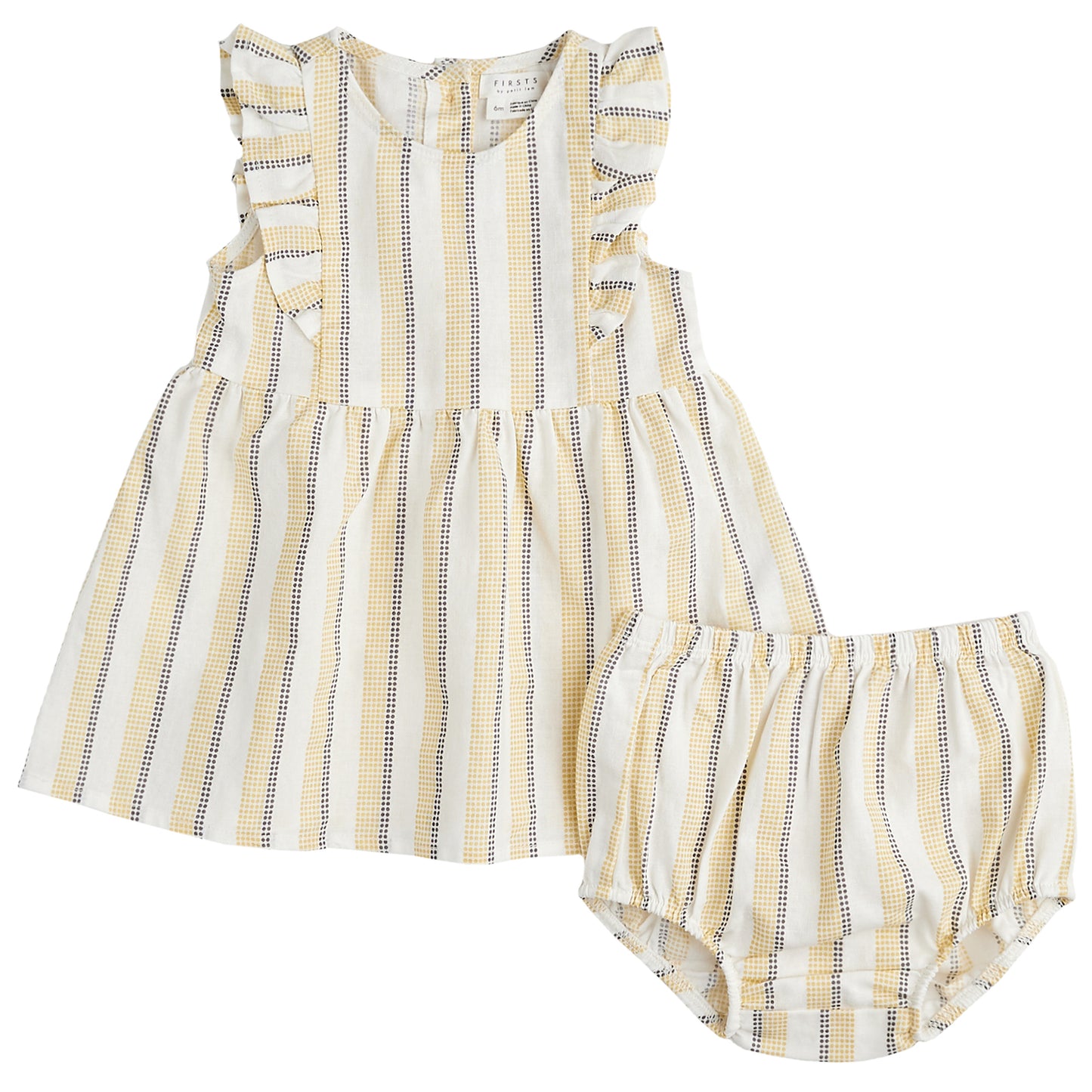 Baby 2Pc Set:Sleeveless Dress Top + Short Woven: Green