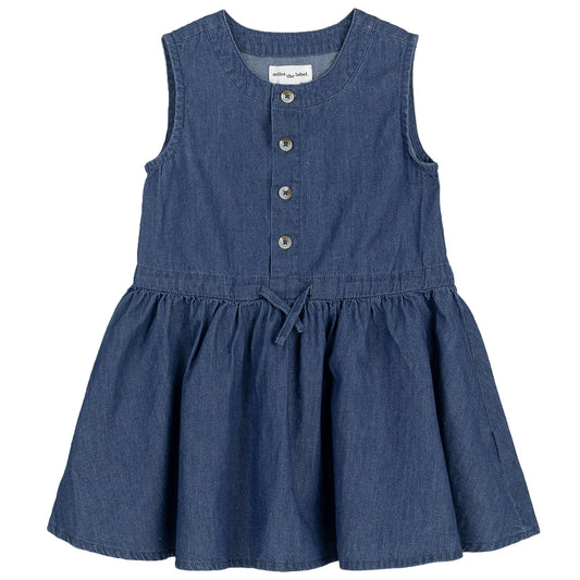 Baby Sleeveless Dress Woven: Blue Denim