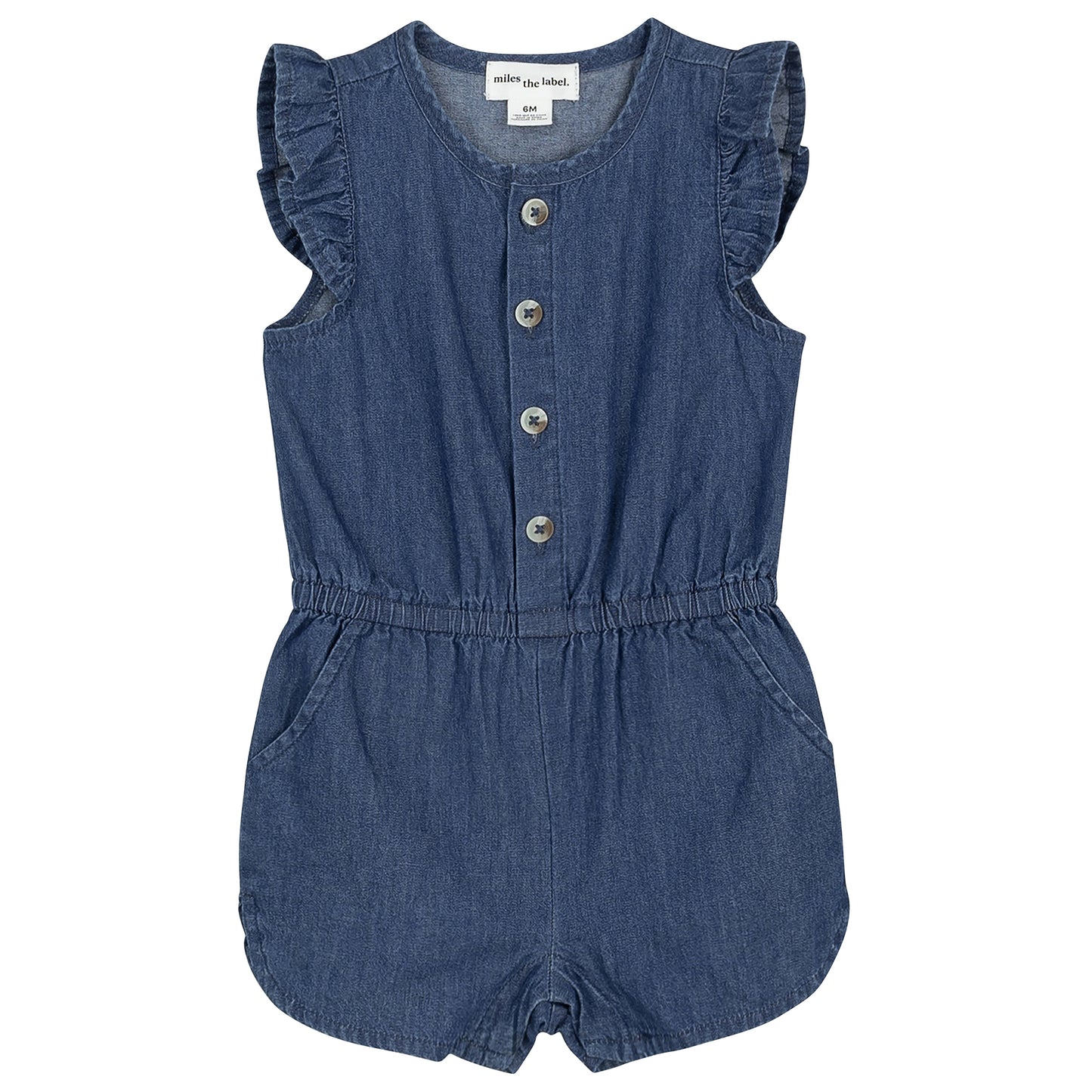 Baby S/S Romper Knit: Blue Denim