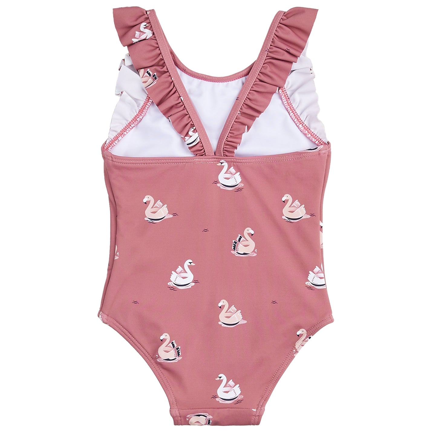 Baby Girl Ruffle Shoulder Swan Swimsuit