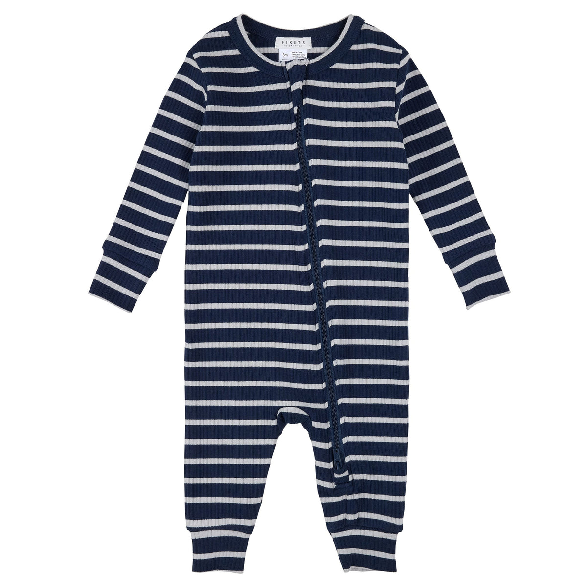 Navy Striped Modal Rib Sleeper flat lay