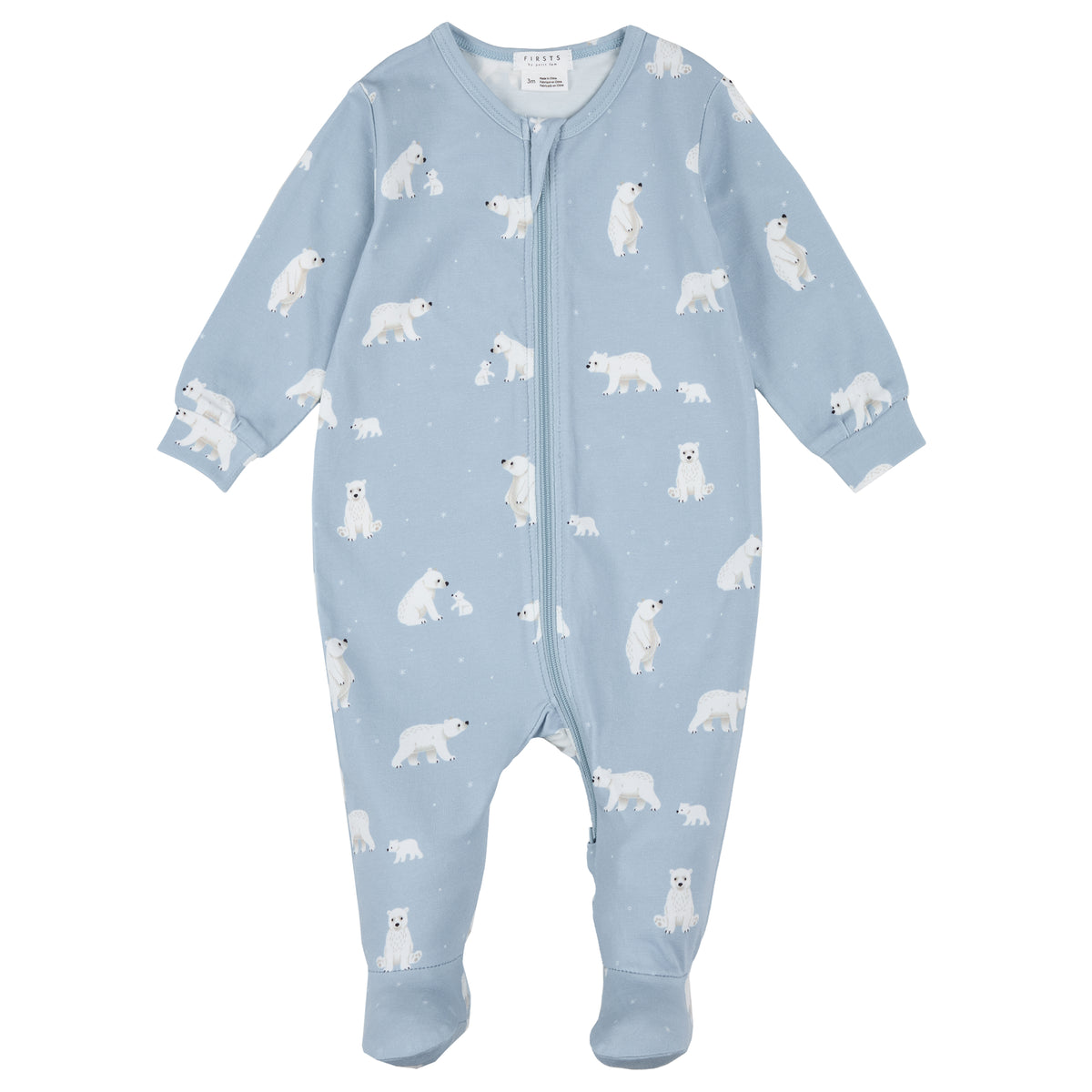Polar Bear Footed Sleeper flat lay