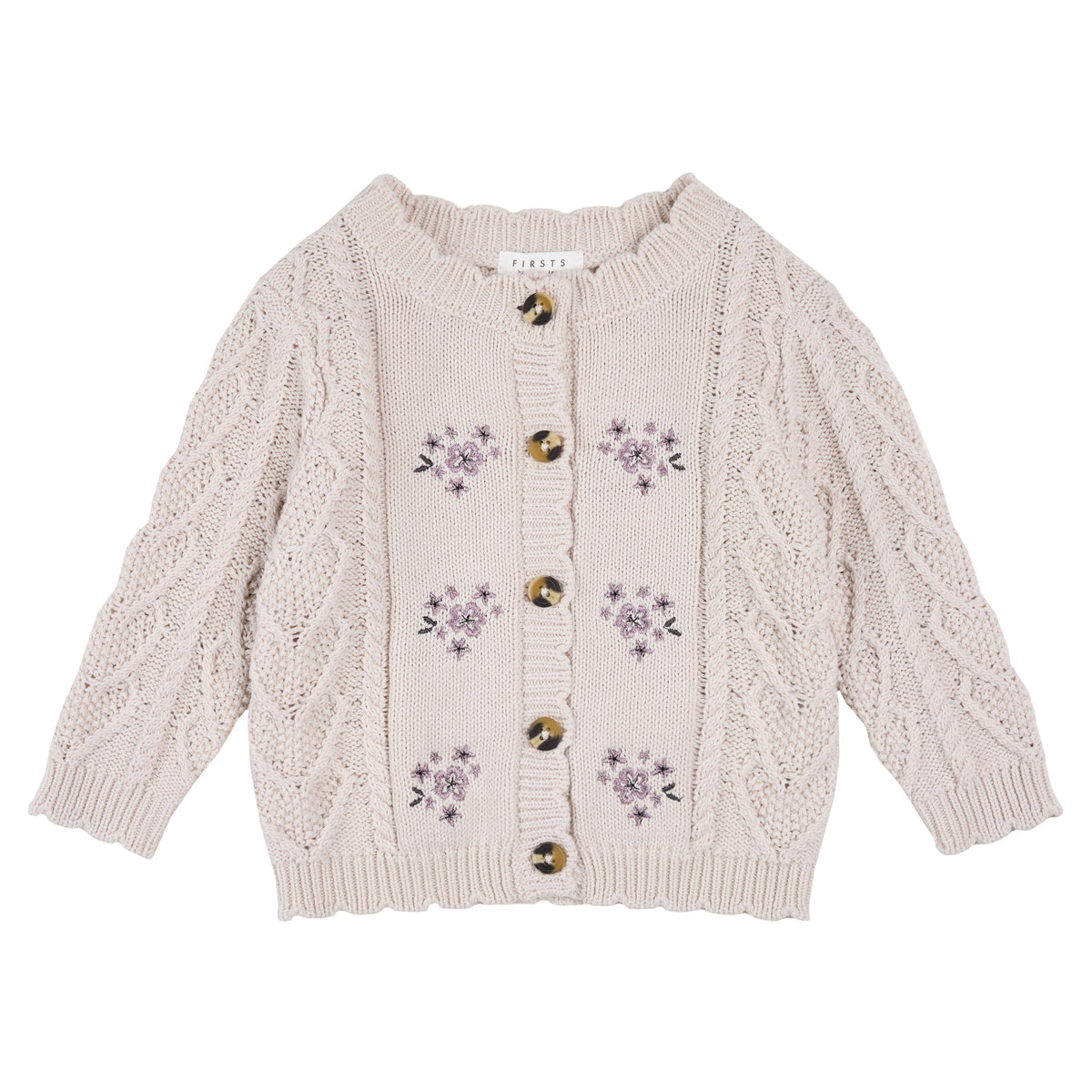 Girls Flower Cardigan Sweater flat lay