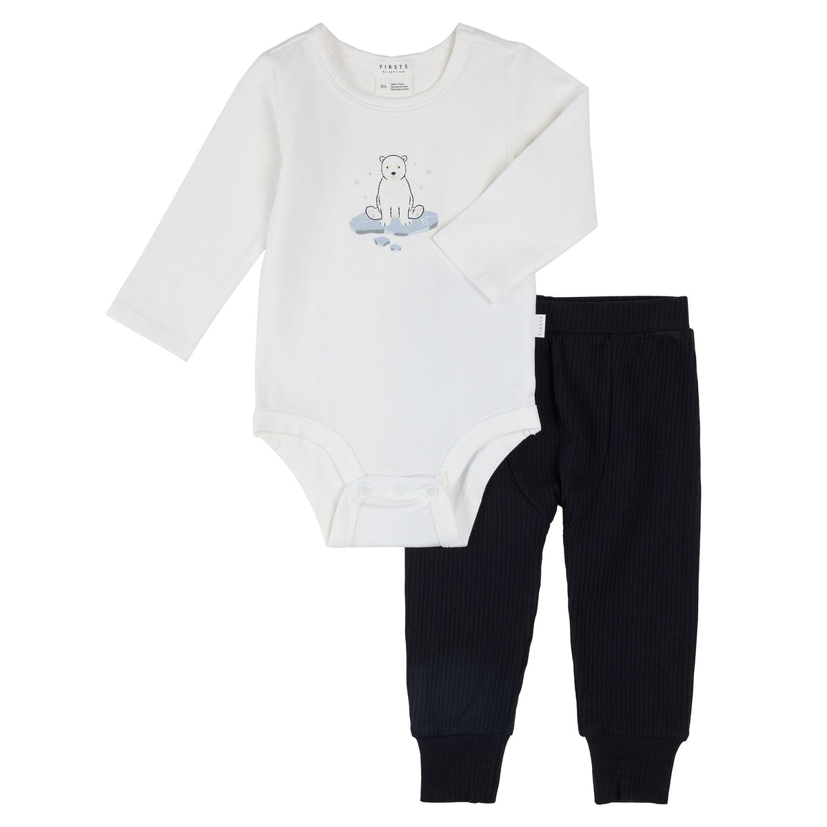 Polar Bear Bodysuit And Pant Set flat lay