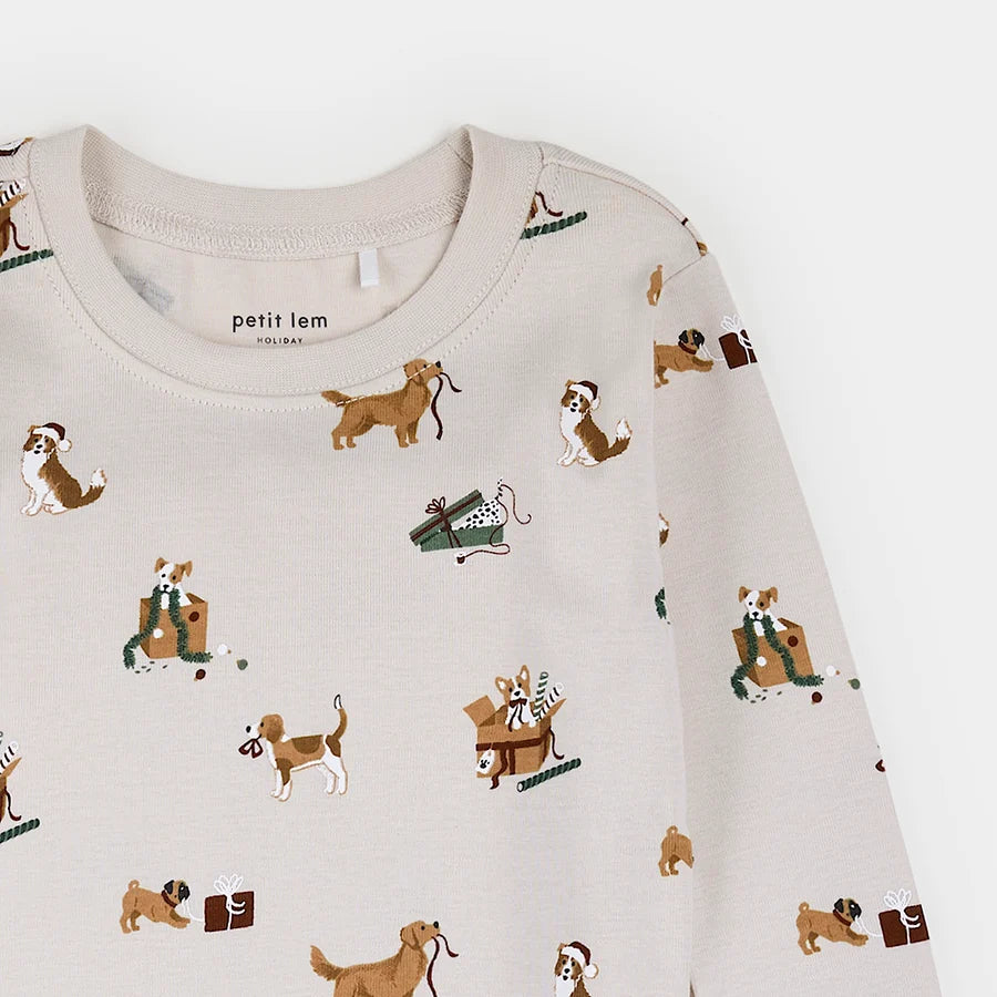 Santa Paws Creme Pj Set