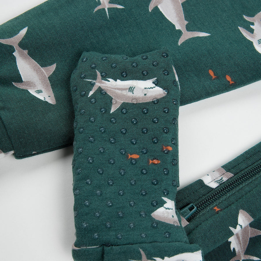 Swimming Sharks Teal Convertible Sleeper