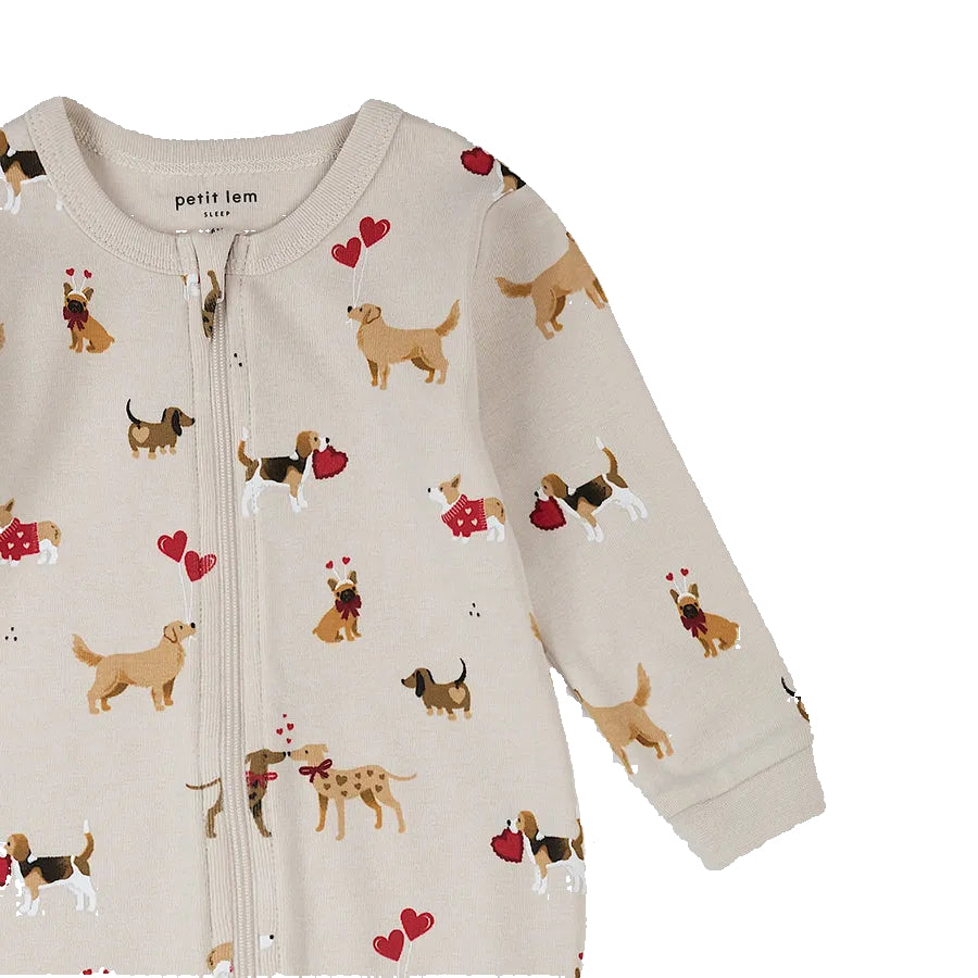 Puppy Love Print Footed Sleeper