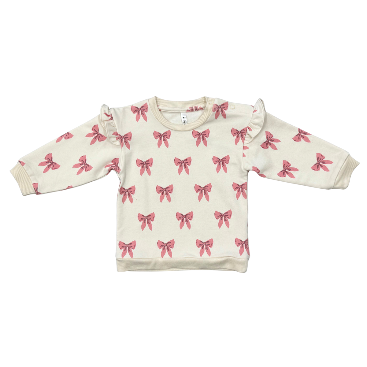 Rose Elegance Bows Ruffle Sweatshirt