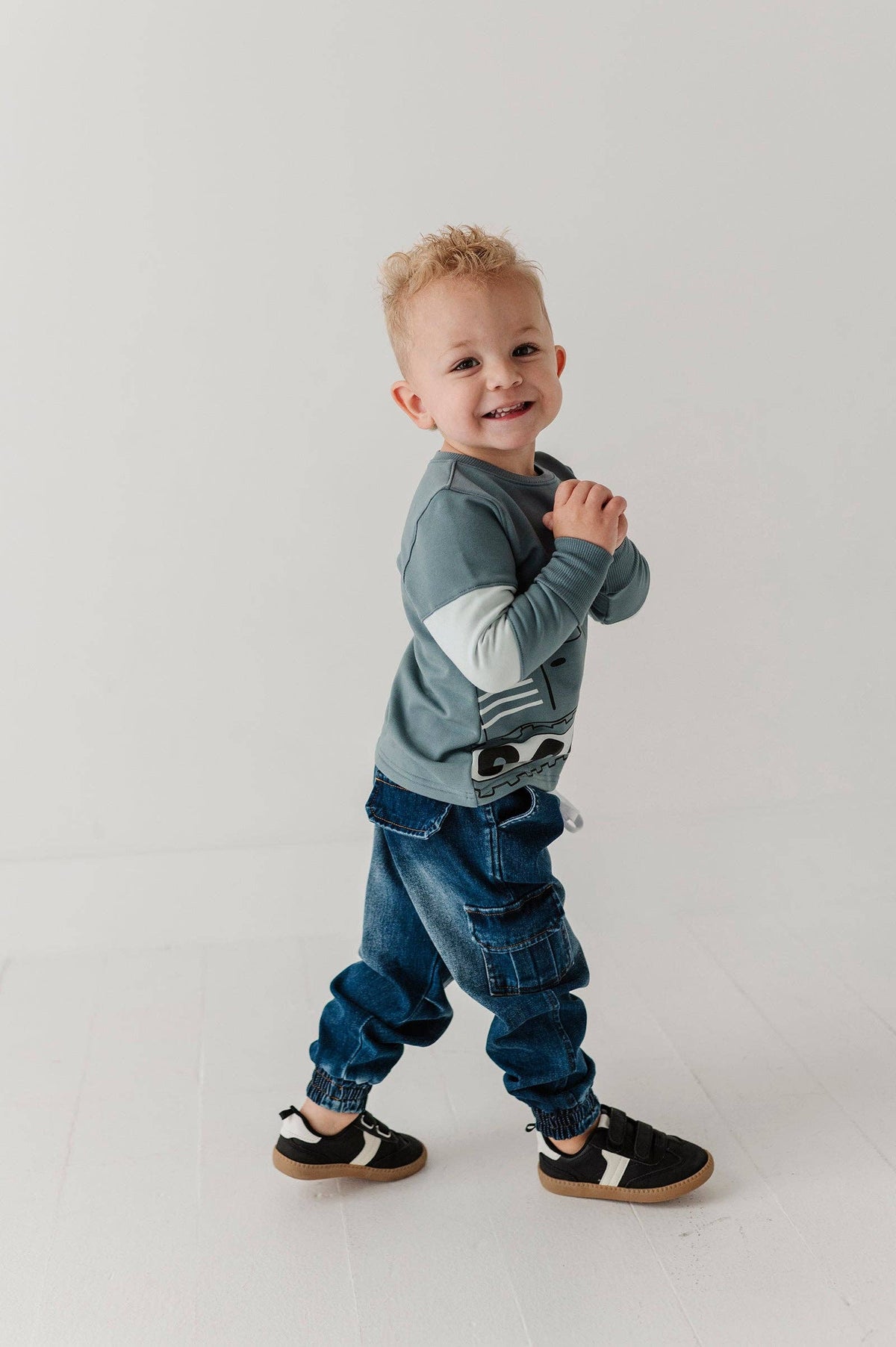 Dark Blue Wash Denim Jogger