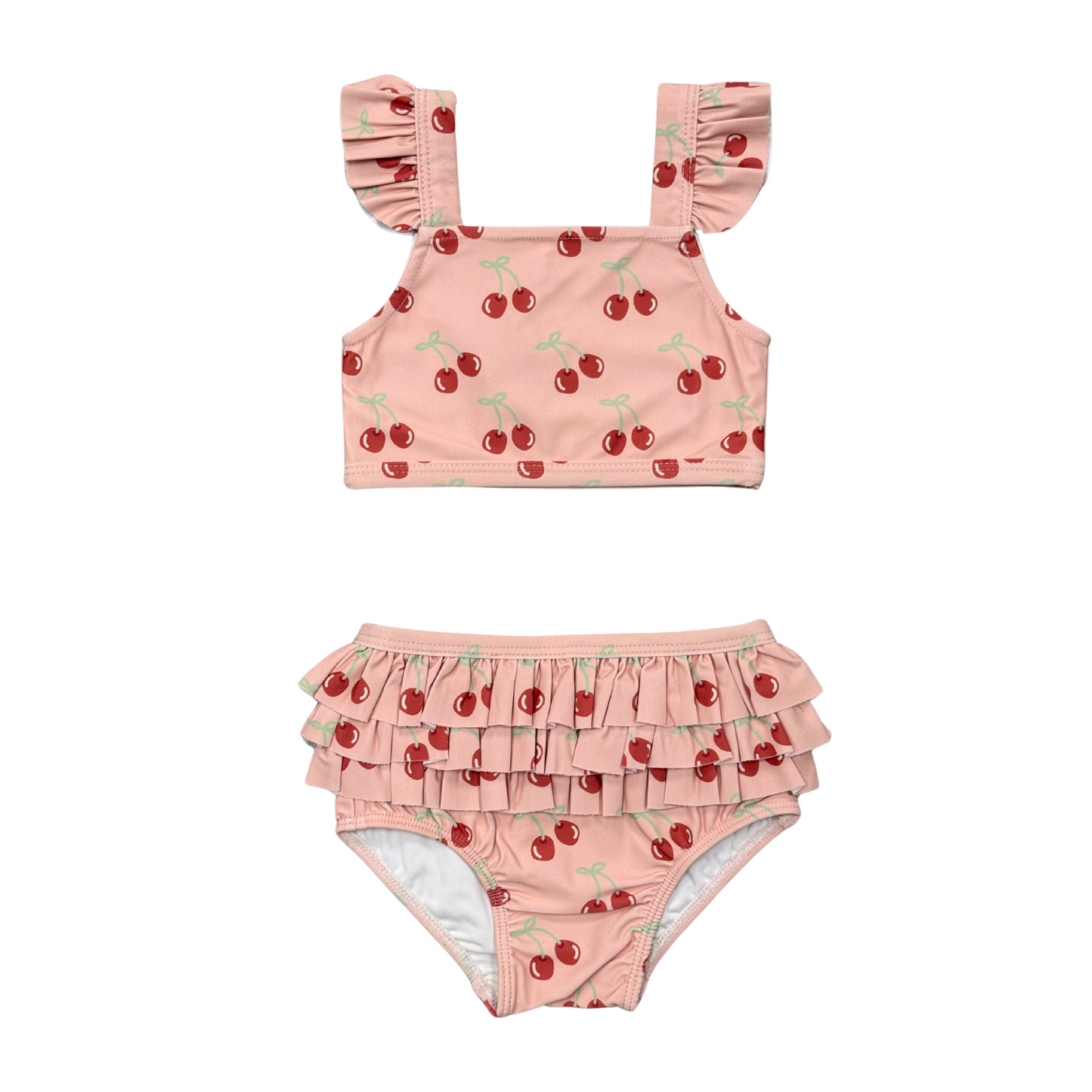 Cherries Two-Piece Ruffle Swimsuit