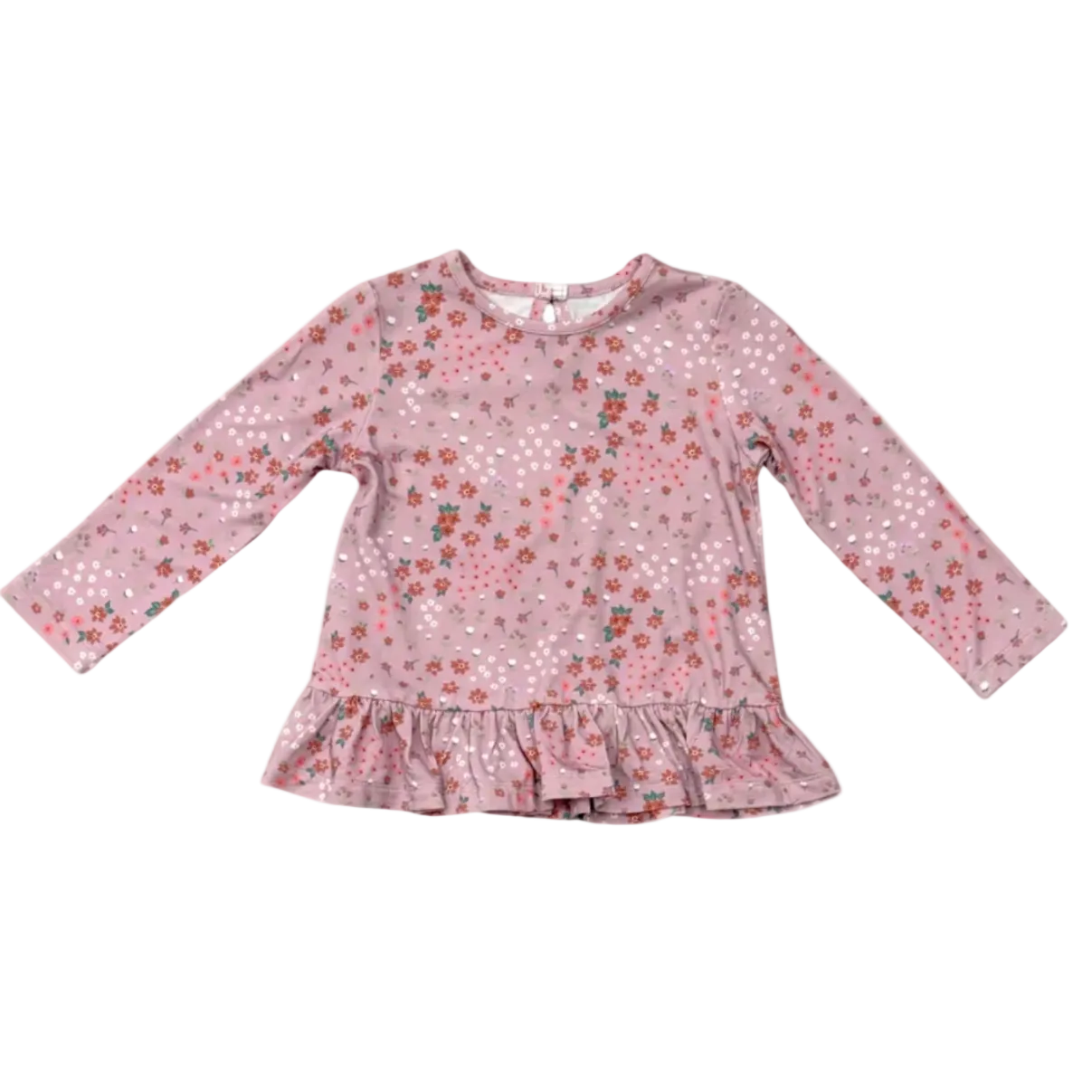 Mini Lilac Cluster Long Sleeve Peplum Top