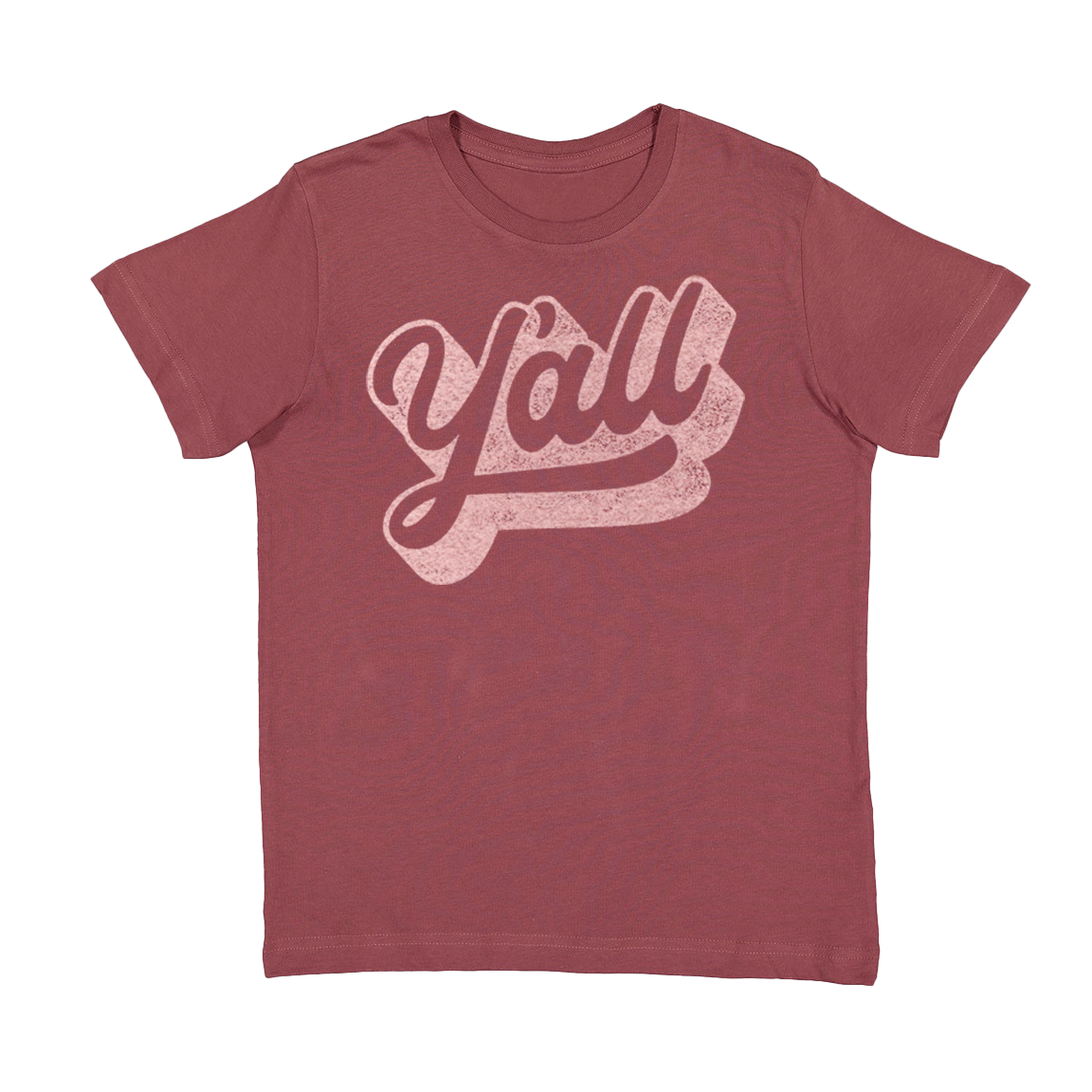 Y'all Western Kids Tee- Vintage Burgandy