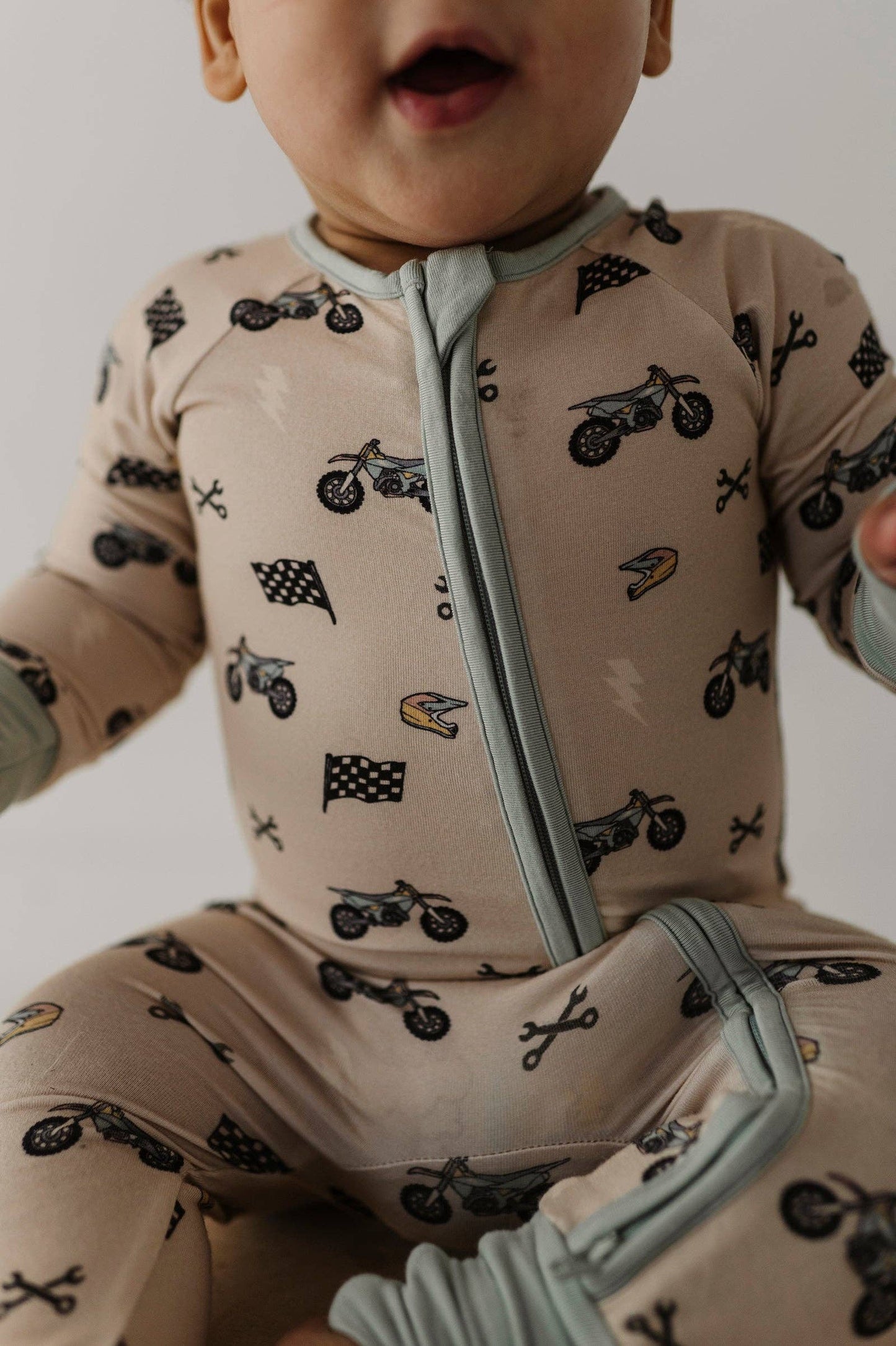 Dirt Bikes Zip Romper