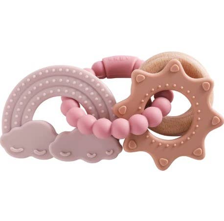 Catalina Silicone Rattle Teether - Misty Rose