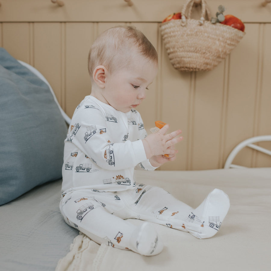 Baby Boy Sleeper Knit: All Shade of White