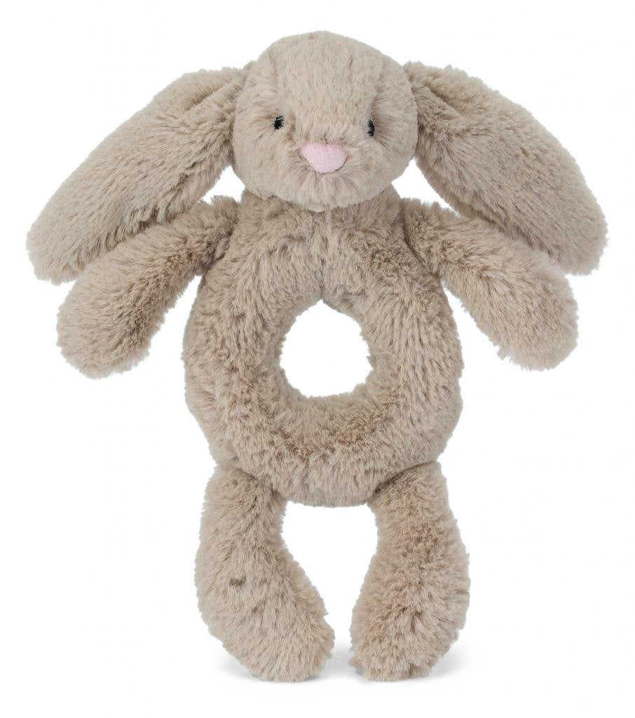 Bashful Beige Bunny Ring Rattle