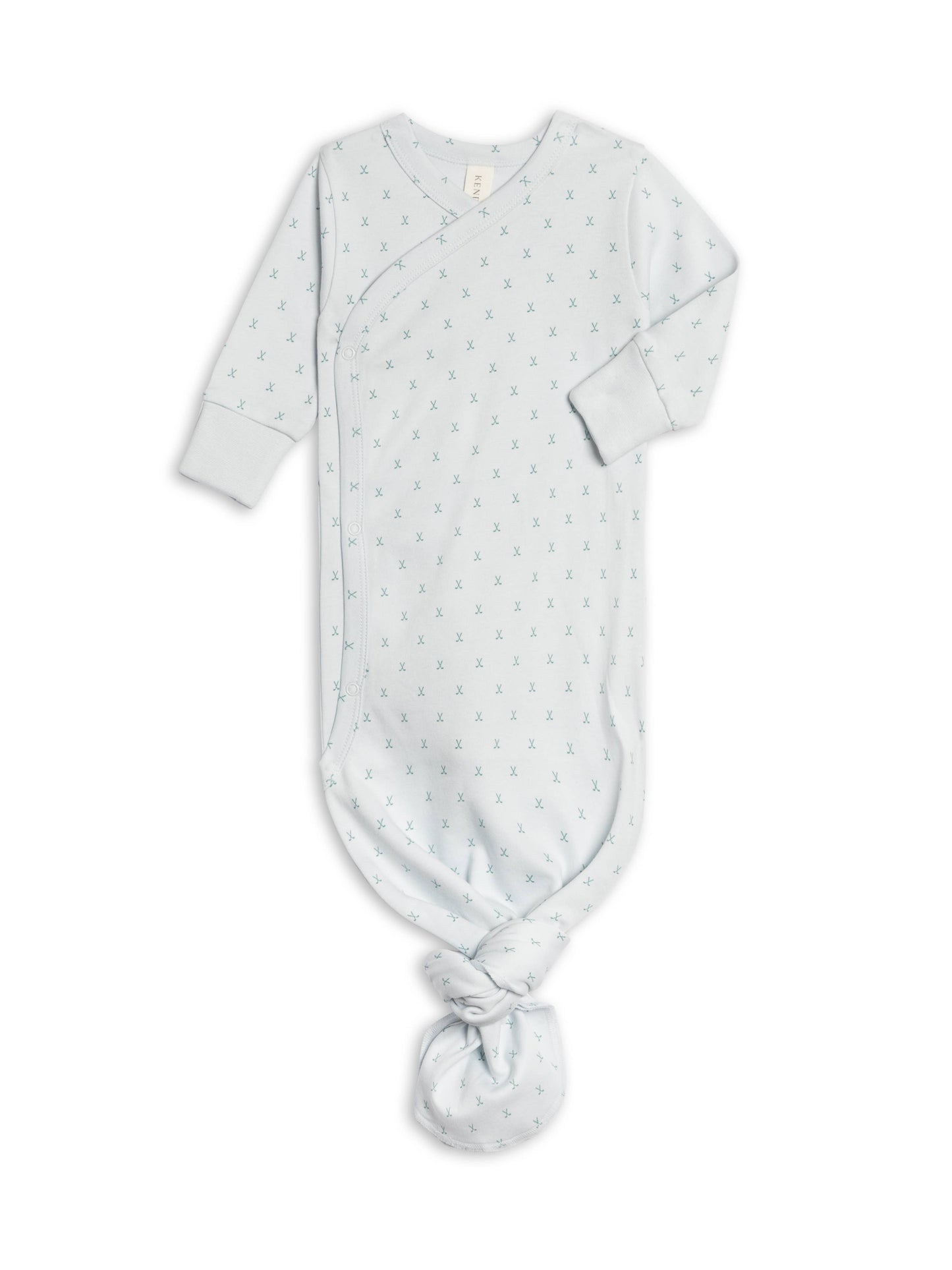 Organic Newborn Indy Kimono Gown - Tee Time / Powder + Laguna