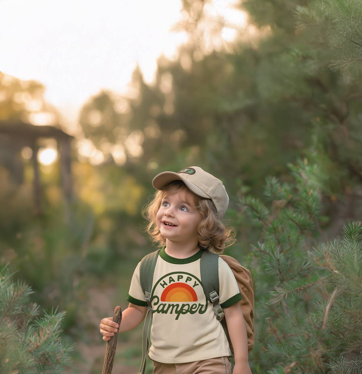 Happy Camper Vintage Ringer T-shirt