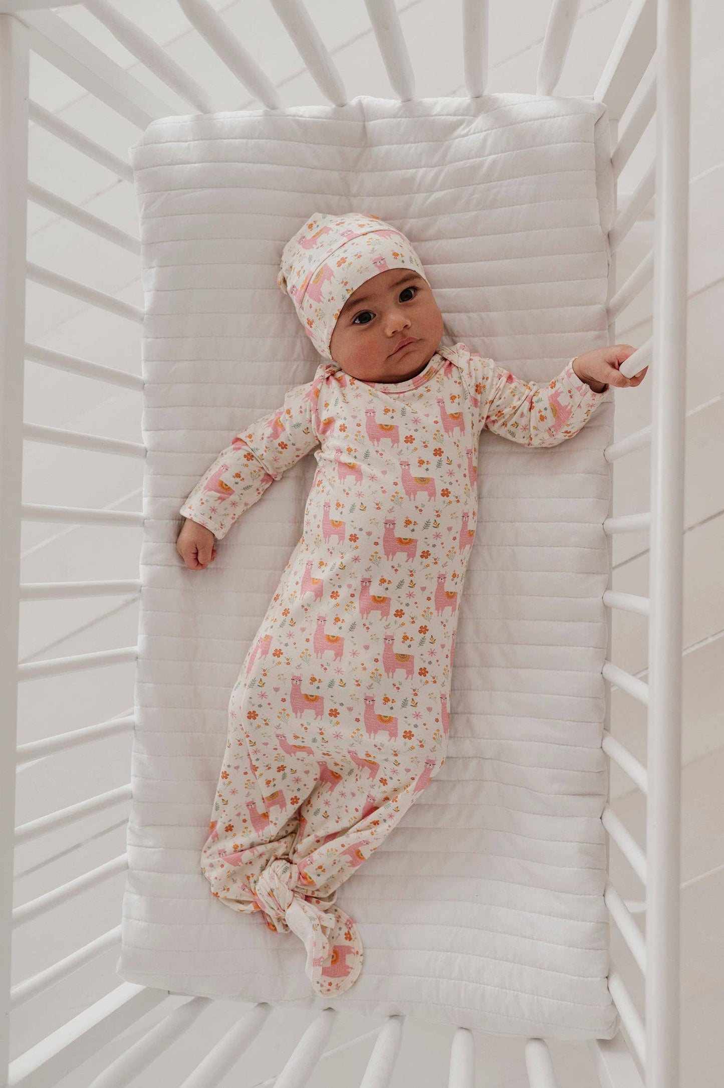 Pink Llamas Bamboo Knotted Hat