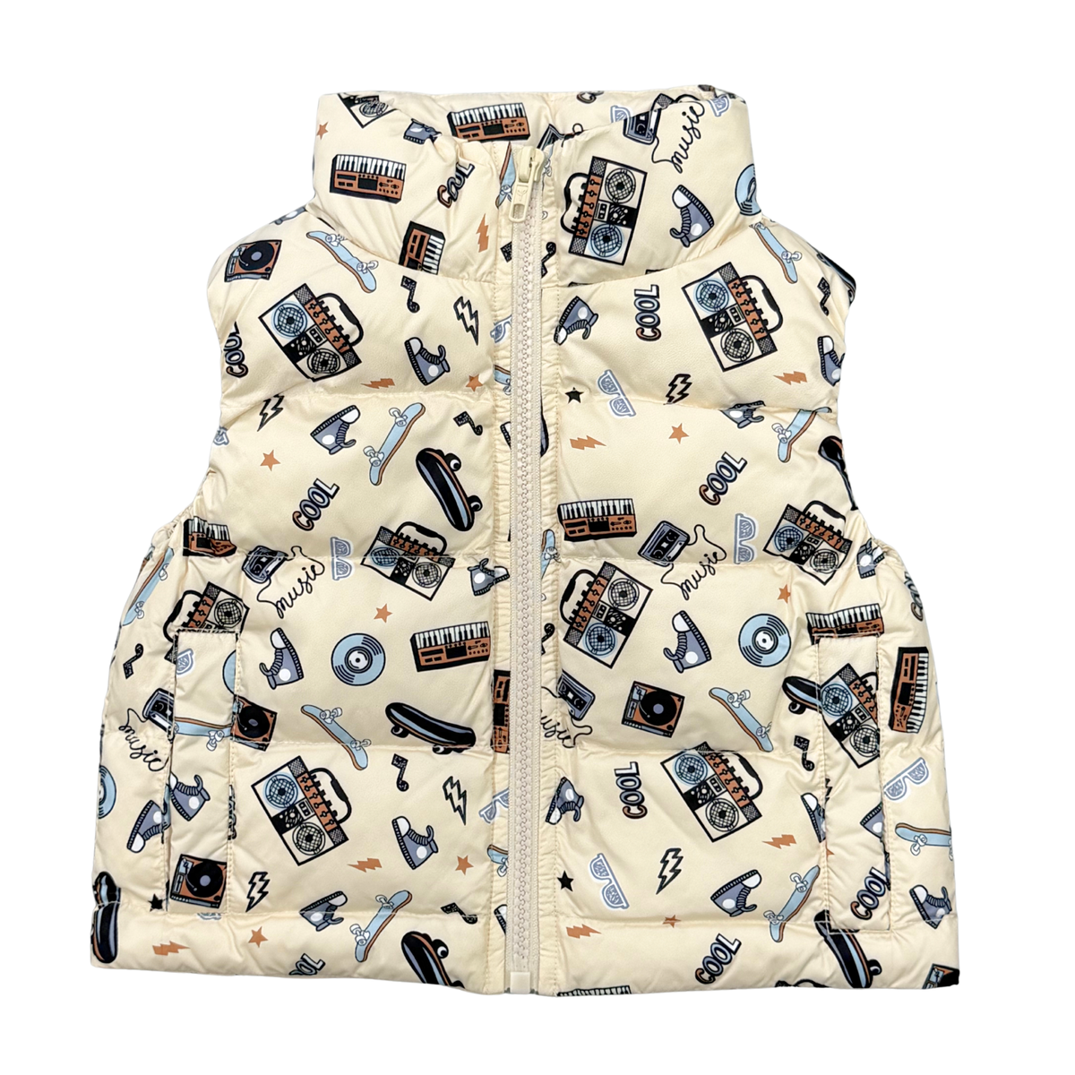 Retro Skater Puffer Vest