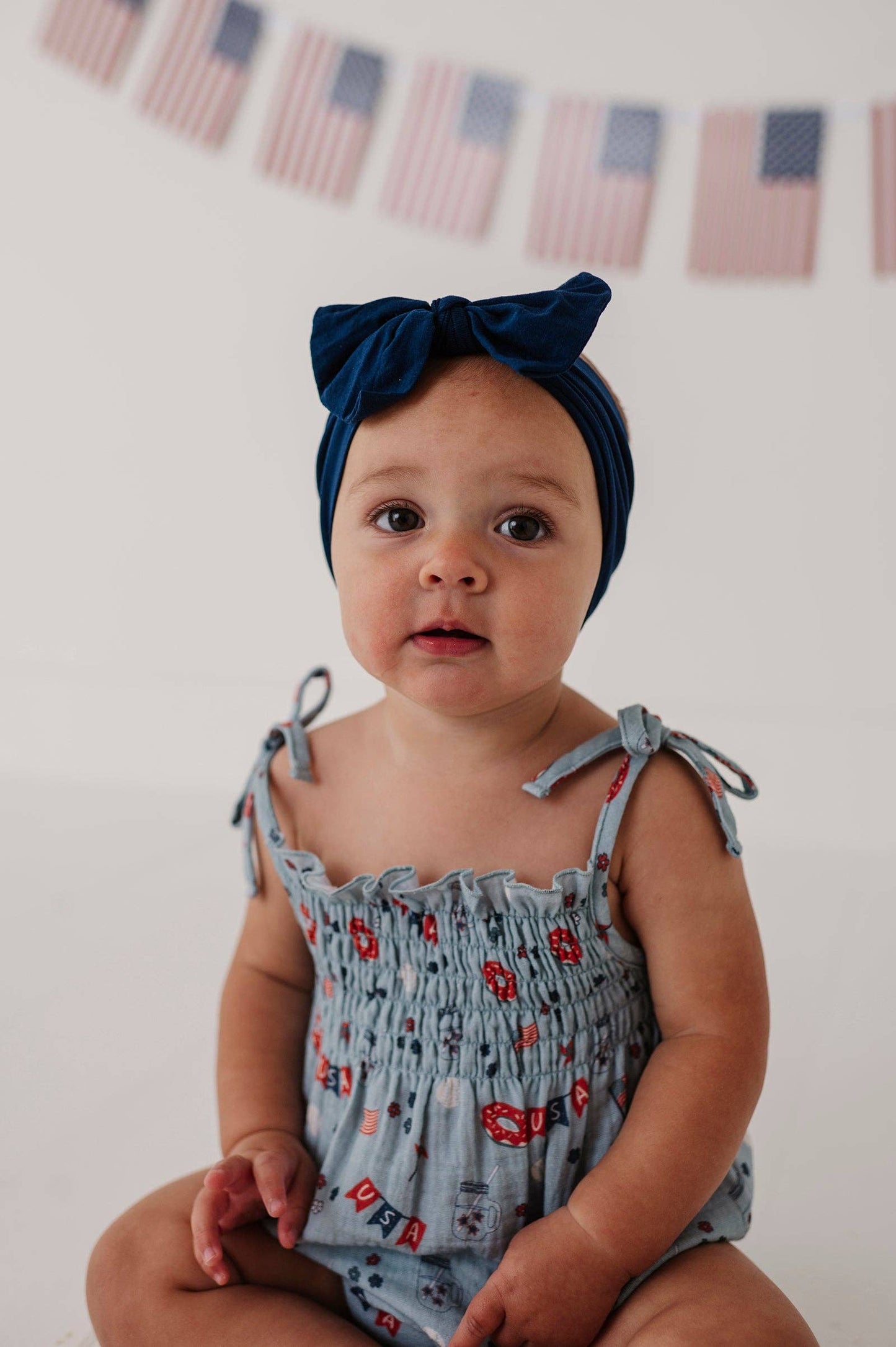 USA Summer Tie-Smocked Bodysuit