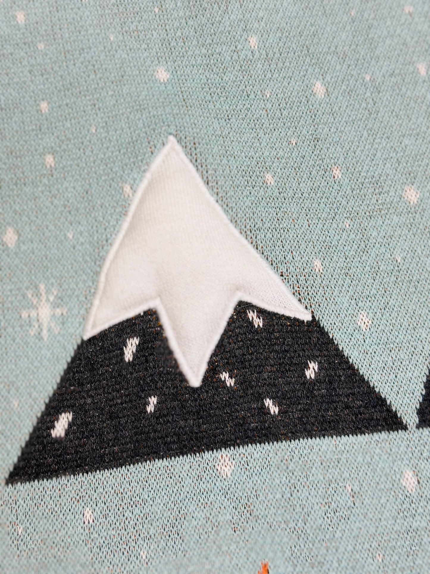 Organic Cotton Jacquard Knit Blanket - Animal Ski