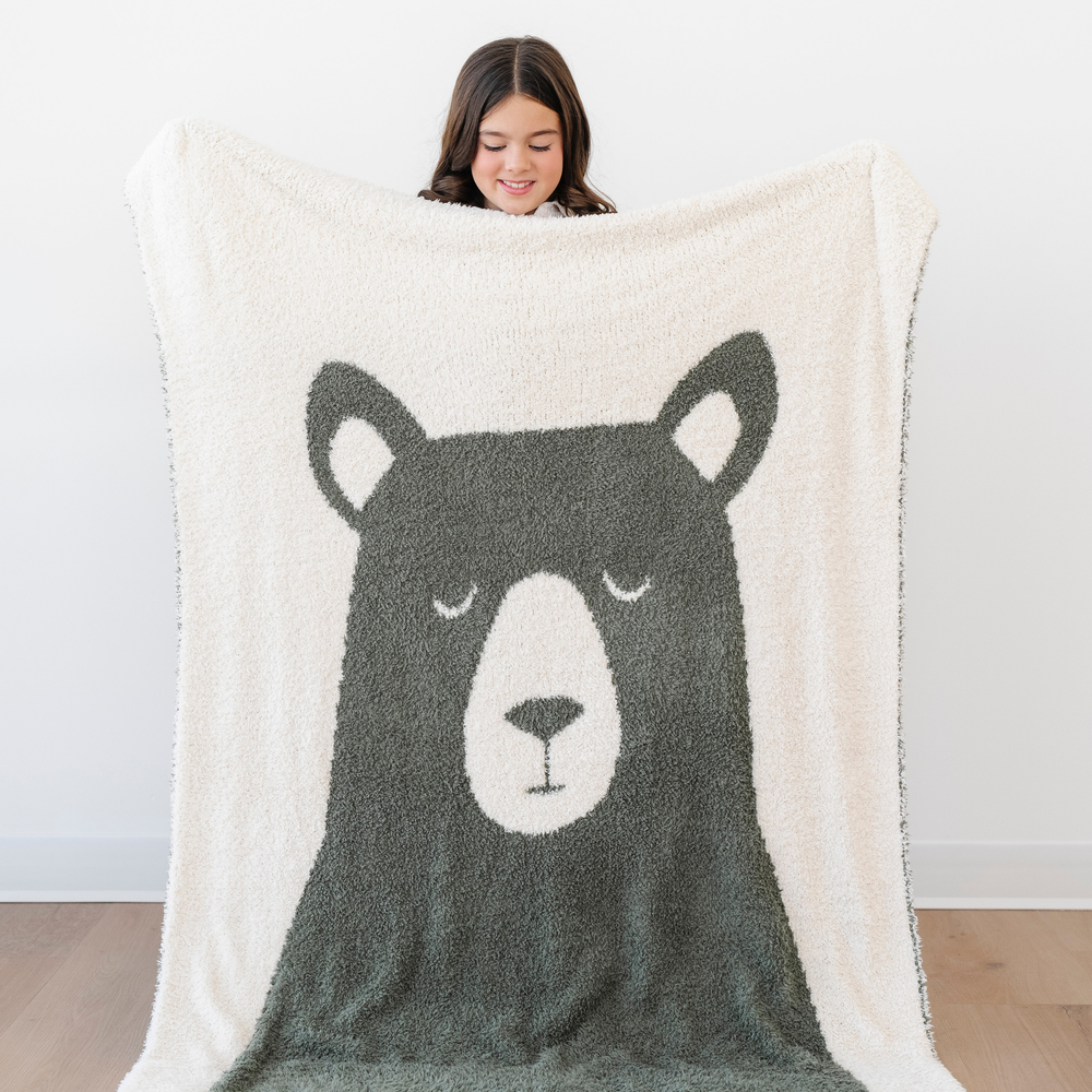 Double Layer Chenille Blanket - Bear