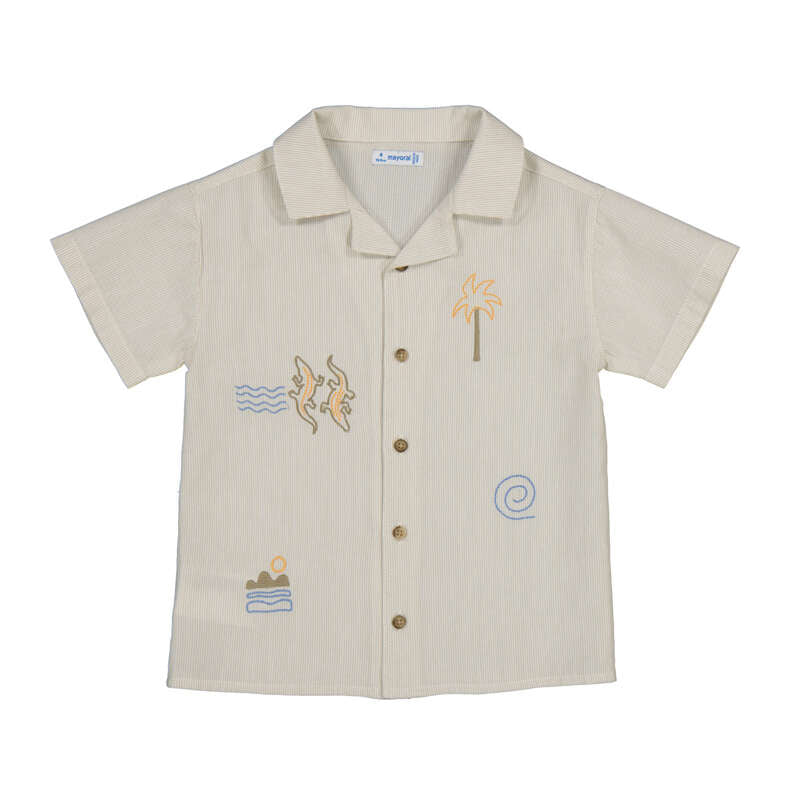 Linen Vacation Embroidered Shirt