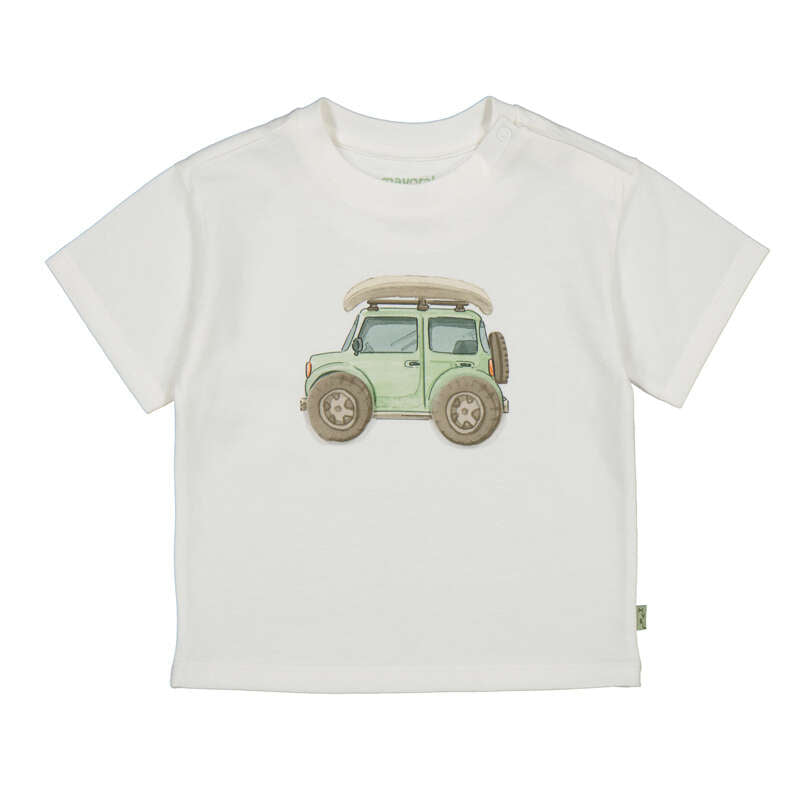 Cream Car Print T-shirt