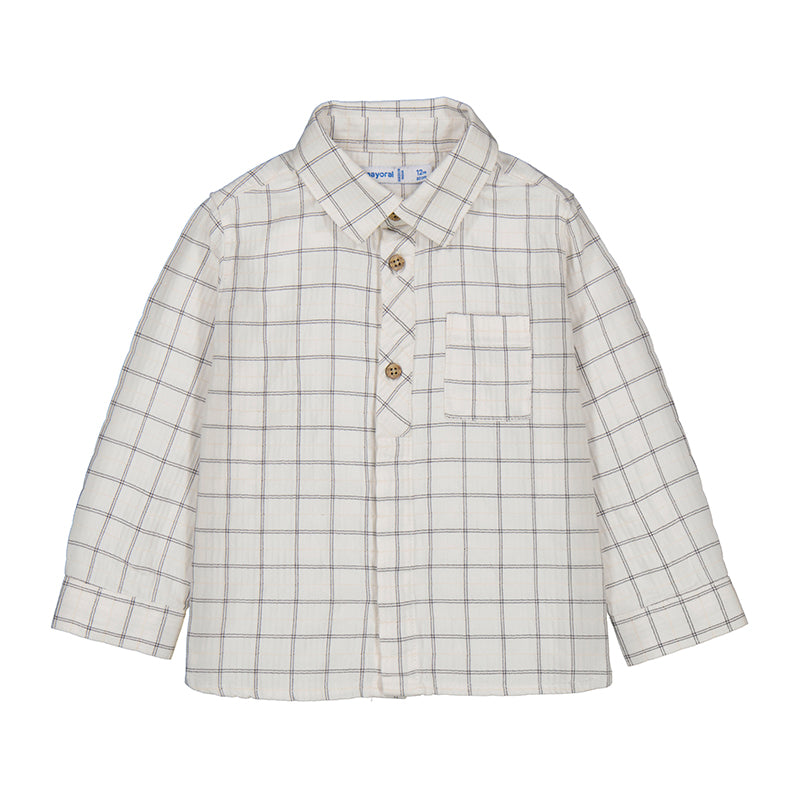 Shadow L/s checked viscose shirt