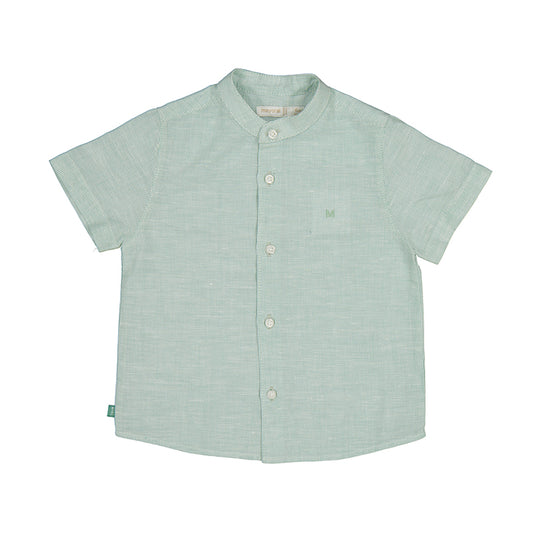 Eucalyptus S/s linen mao collar shirt