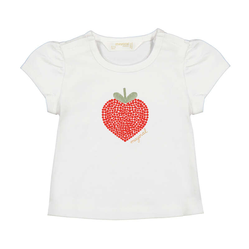 White Strawberry Heart S/S Shirt