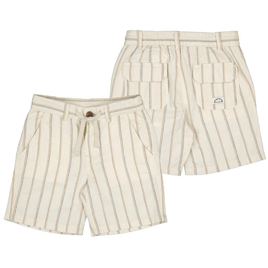 Milk Striped linen shorts