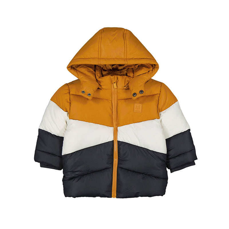 Color Block Baby Puffer Jacket: Peanut