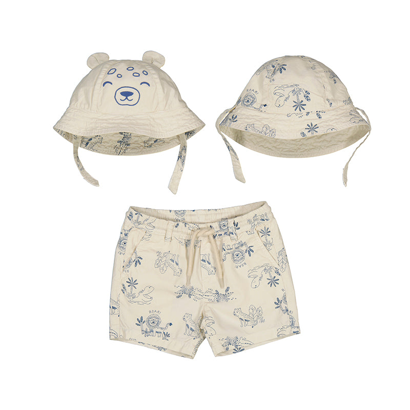 Cream Bermuda w/ bucket hat set