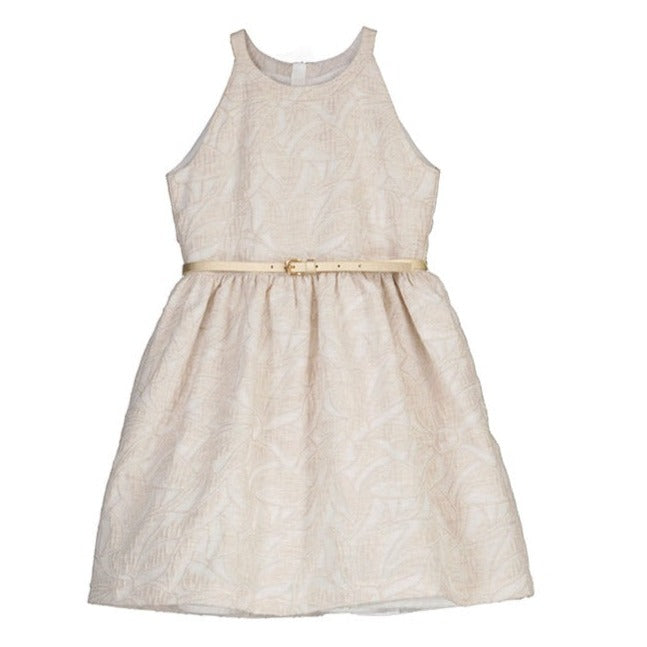 Linen Jacquard flower dress