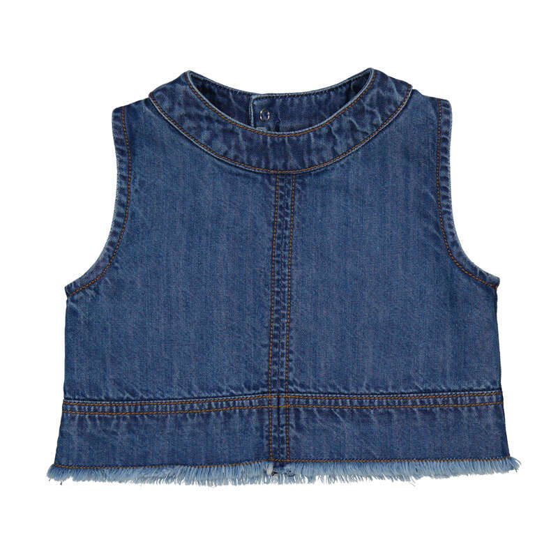 Dark Wash Denim Sleeveless Top