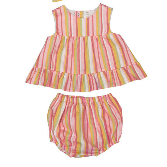 Rose Striped Bloomers and Top Set