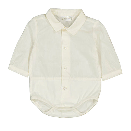 White Collared Button Up Onesie