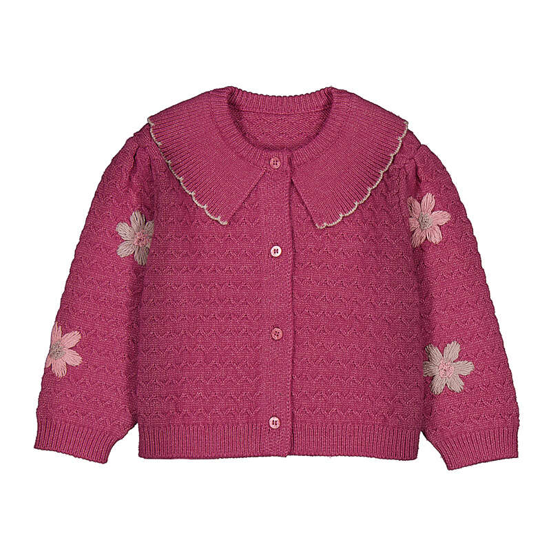 Petal Mix Floral-Embroidered Cardigan