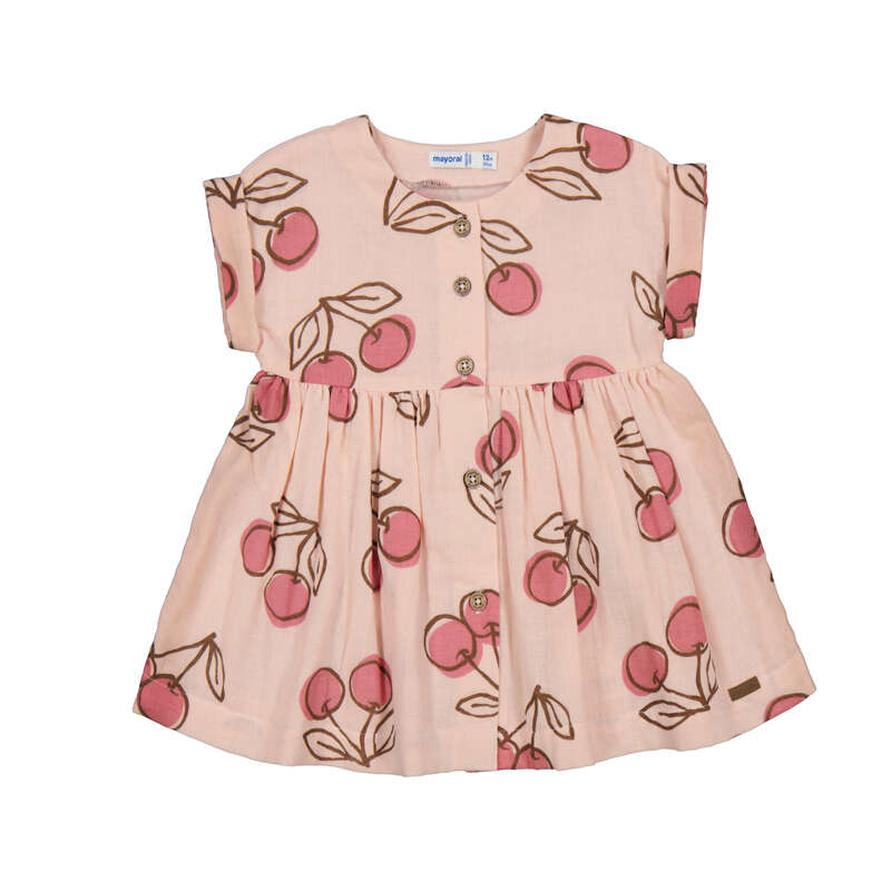 Peony Pink Cherry Printed Dress