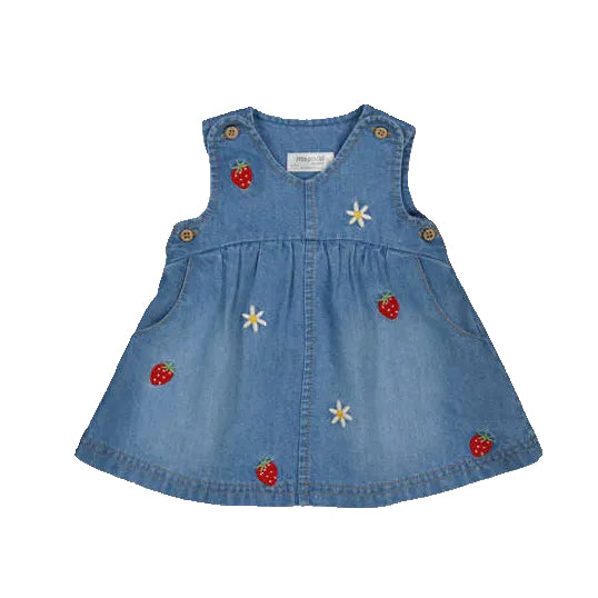 Denim Strawberries & Daisies Dress