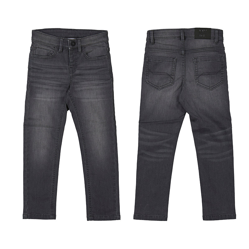 Dark Grey Slim Fit Soft Denim Pants
