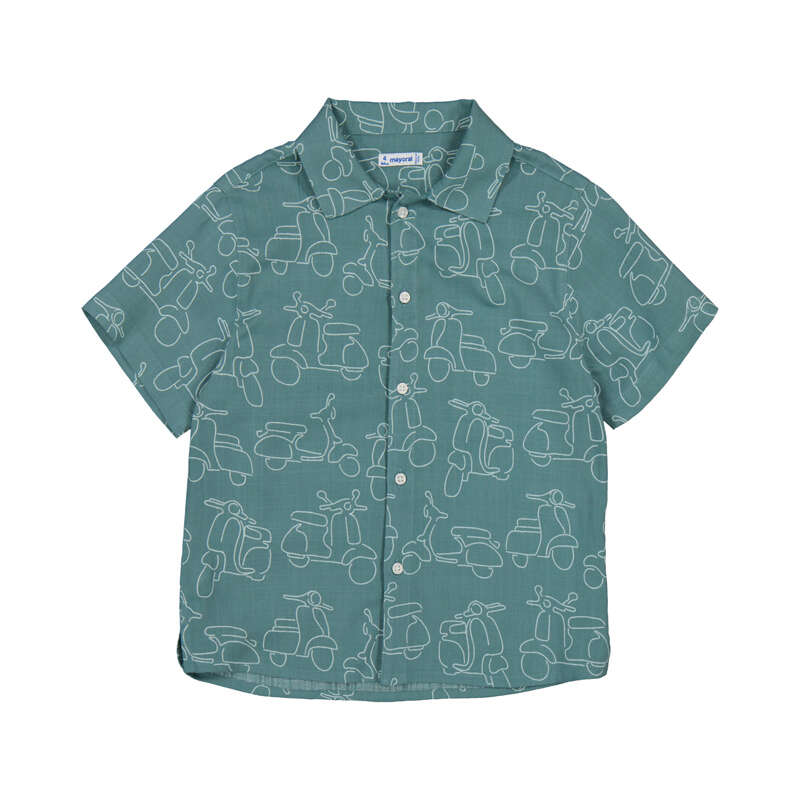 Seaweed Green Vespa Button Up