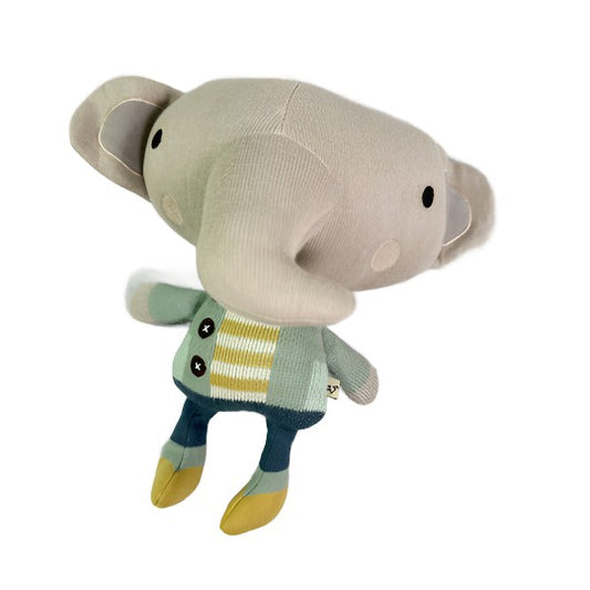 Harper Elephant Organic Cotton Knit Stuffed Animal Toy: Grey