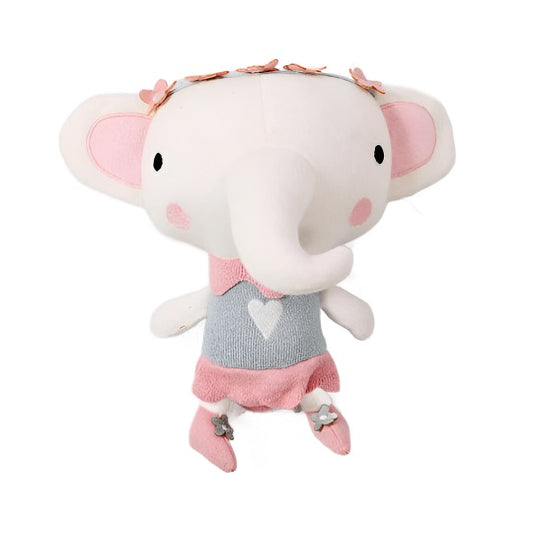 Harper Elephant Organic Cotton Knit Stuffed Animal Toy: Pink