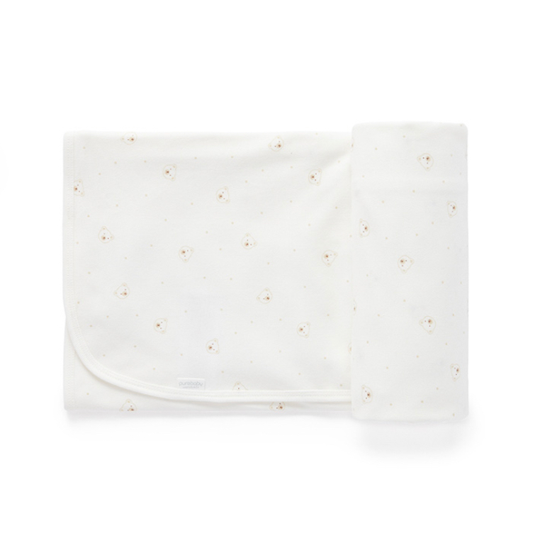Organic Cotton Swaddle- Vanilla Bear